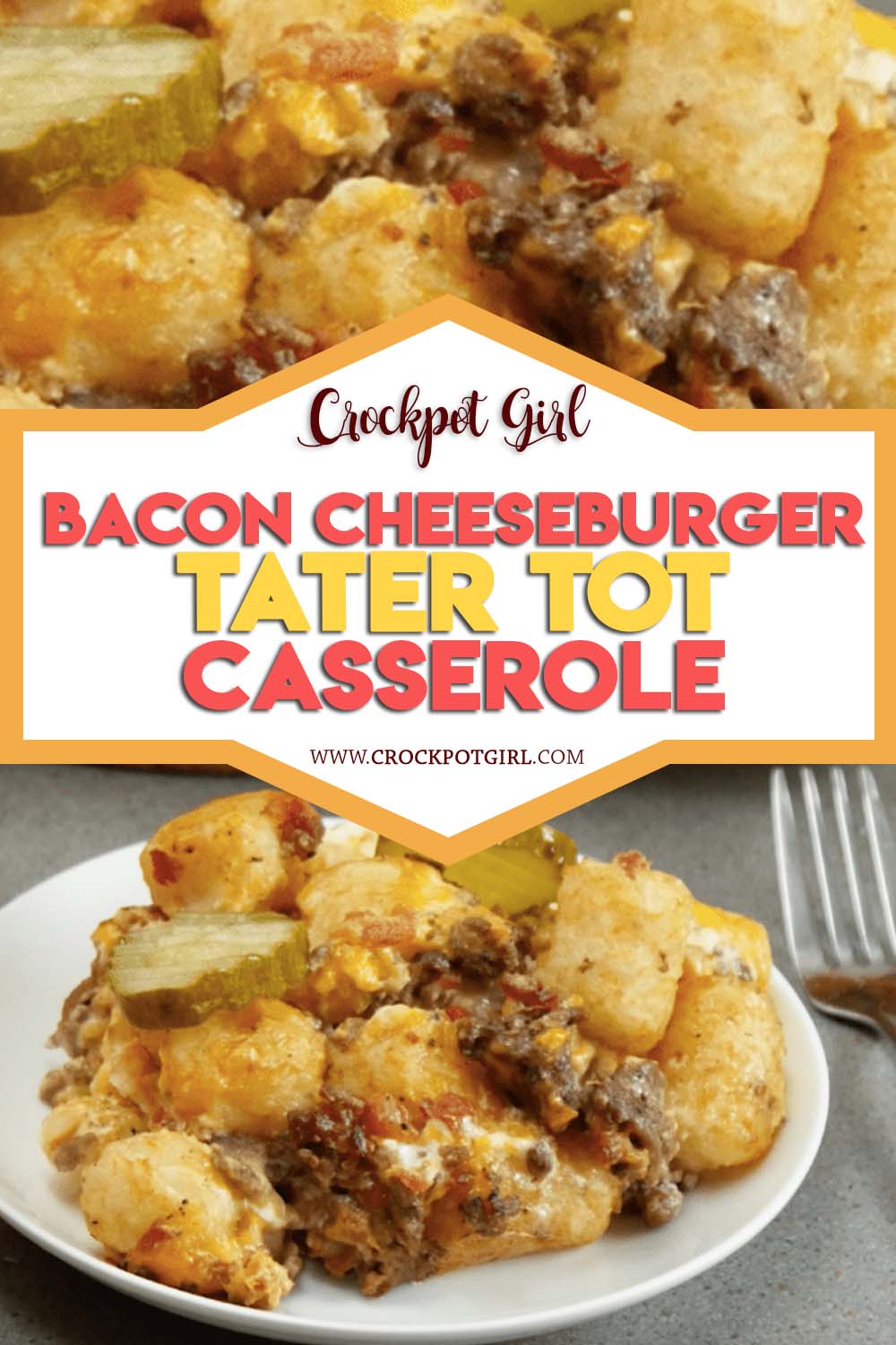 Bacon Cheeseburger Tater Tot Casserole - Crockpot Girl