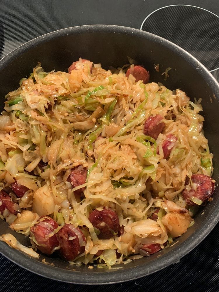 Steamed Cabbage With Red Potatoes & Smoked Sausage