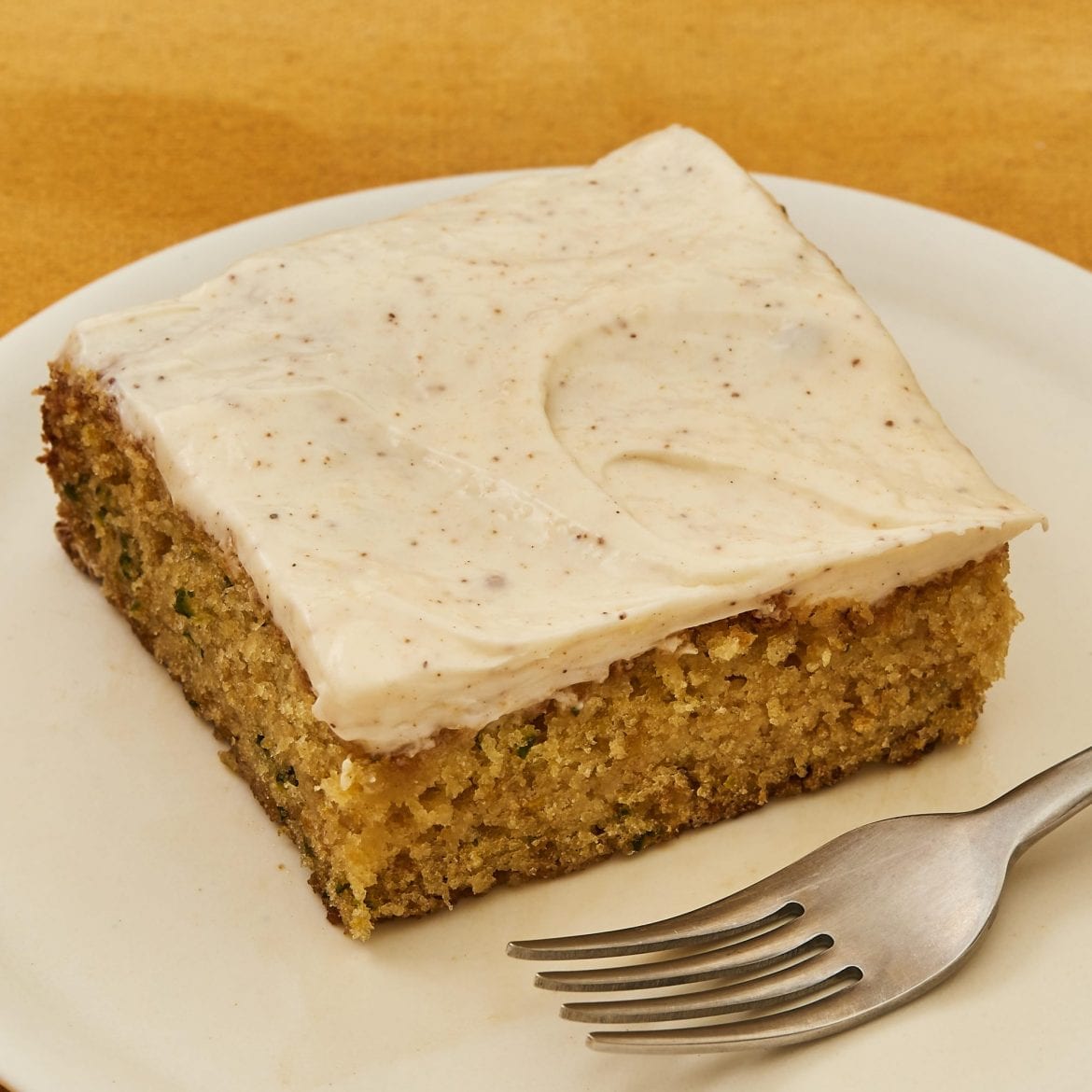 Zucchini Cake with Cream Cheese-Cinnamon Applesauce Icing