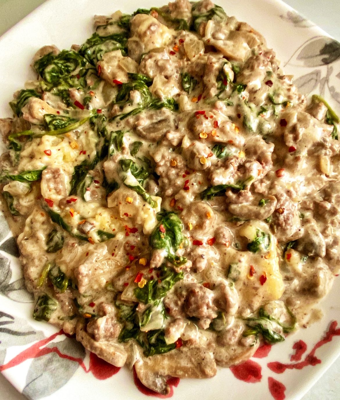 Ground Beef-Spinach Casserole