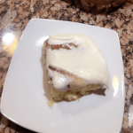 SWEET AND MOIST CINNAMON ROLL CAKE WITH CREAM CHEESE FROSTING