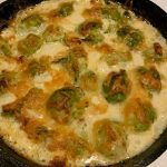 CREAMY CHEESY BRUSSELS SPROUTS WITH BACON