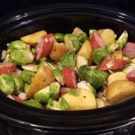 SLOW COOKER KIELBASA, BRUSSELS SPROUTS AND POTATOES